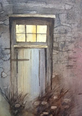 "Barn Door" watercolor by Kate Brandes