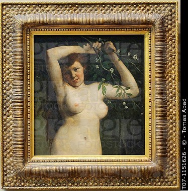 "Nude With Flowering Branch" by Courbet. Sorry, I couldn't find a better image.