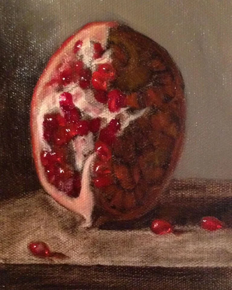 "Temptation" oil on canvas, 5x7'' This small painting was a study I did in preparation for my "Eve" painting.