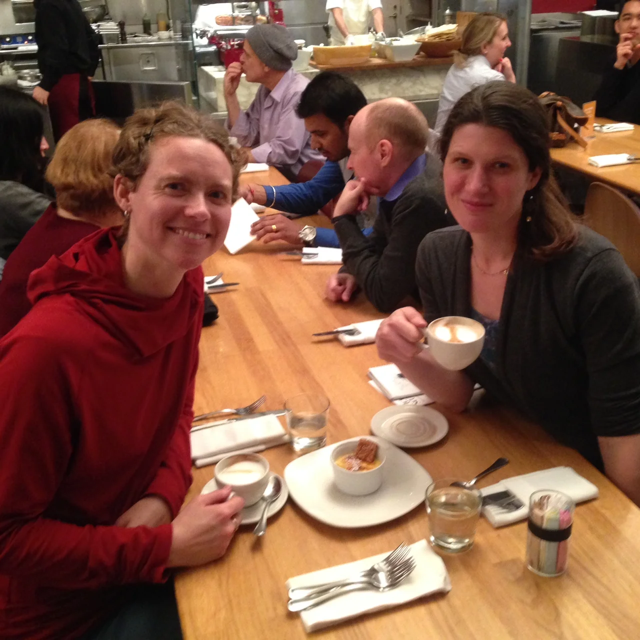 Debriefing afterwards over cappuccinos in the museum cafe.