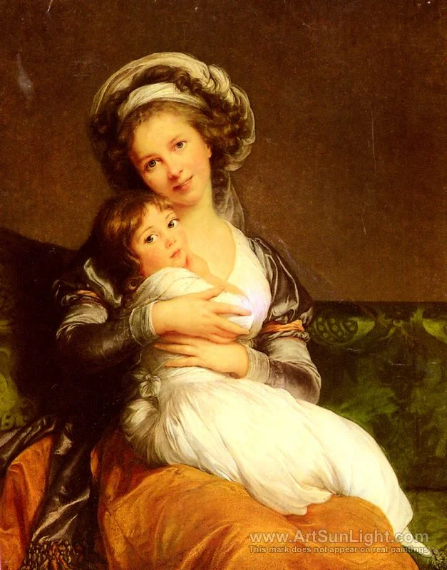 A self portrait with her daughter, Julie.