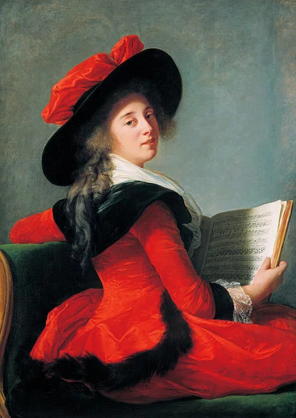 "Baronne de Crussol Florensac" 1785, oil on wood, painted by Vigée Le Brun I wrote this poem when I went to the Élisabeth Louise Vigée Le Brun exhibit at the Met on Saturday.