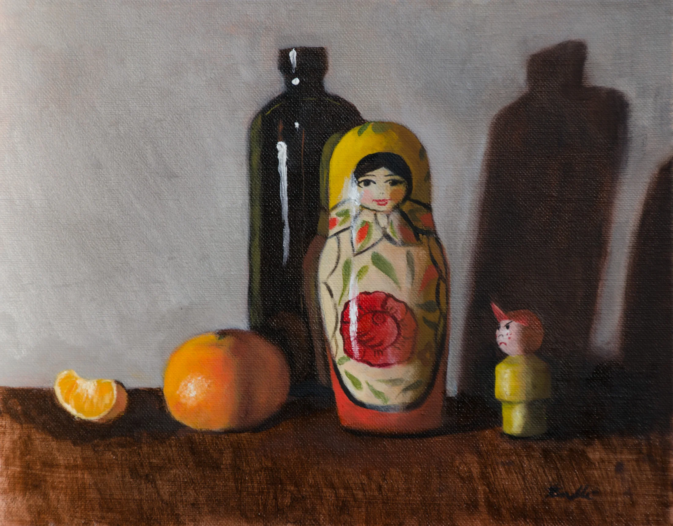 "My Son Is Mad At Me" oil on canvas, 11x14"