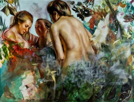 something has already started to live in you that will live longer than the sun , oil, galkyd, acrylic, gouache and graphite on canvas, 66"x84", 2014