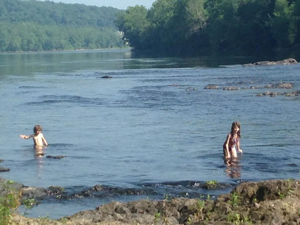 The river, just south of New Hope, PA, where we were camping.