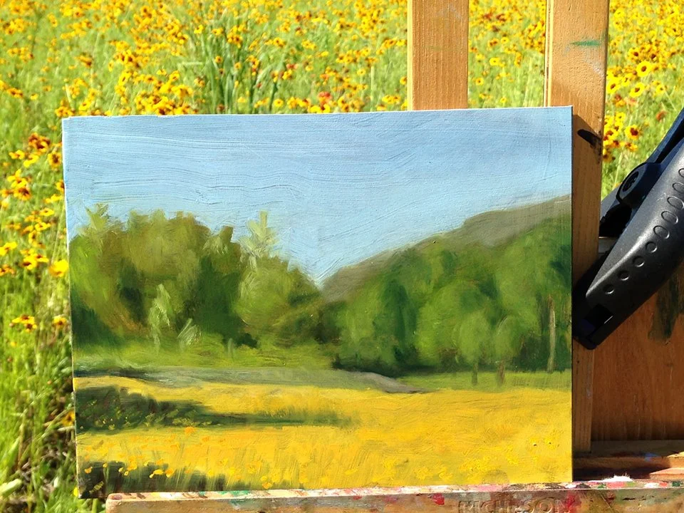 "Coreopsis Field 3" 6x9" oil on board