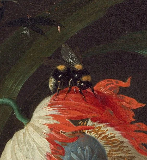 detail from "Vase of Flowers" painted by Jan Davidsz. de Heem in 1660