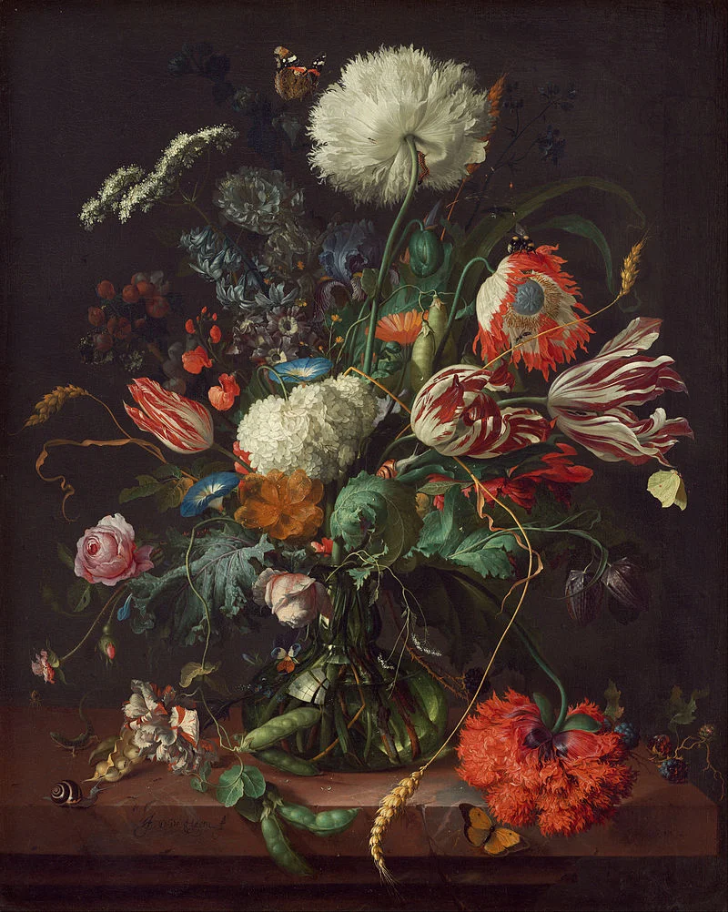 The complete painting: "Vase of Flowers."