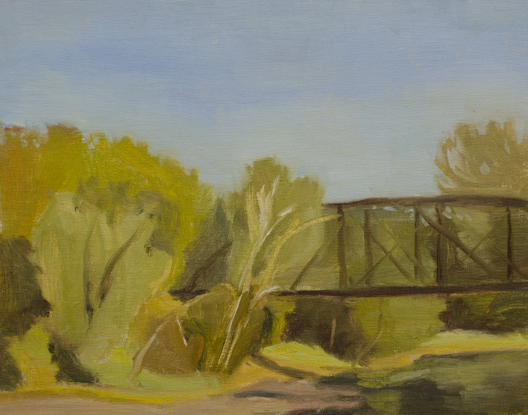 "Afternoon Greens" oil on linen panel, 8x10" (painted on day 1 of my workshop)