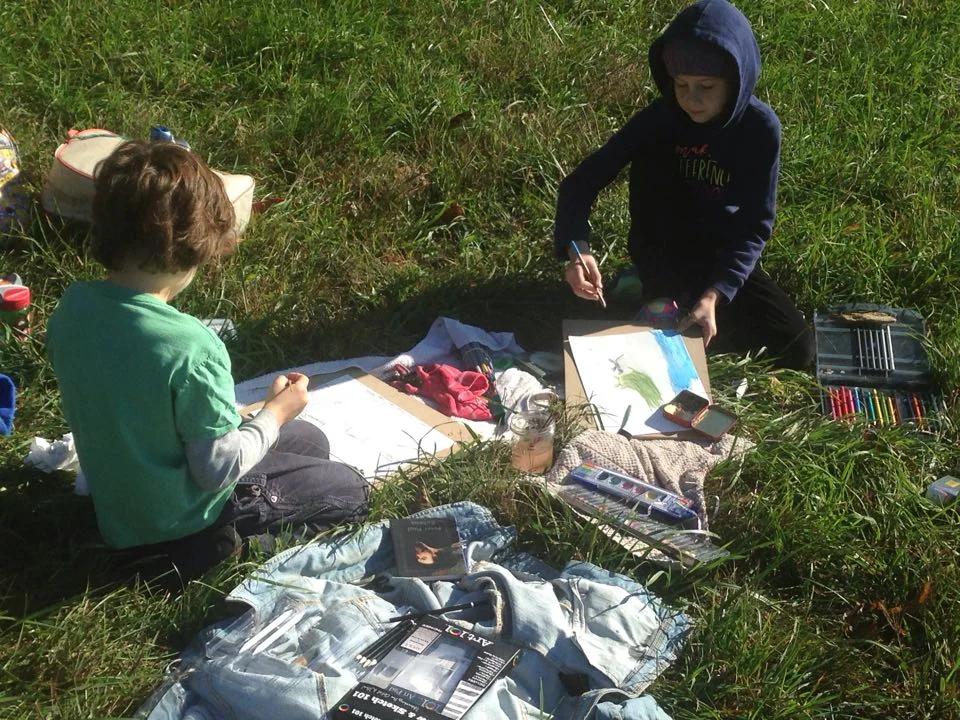 My kids painting too!