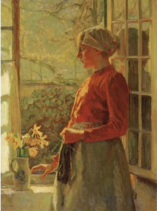 "The First Daffodils, Girl from Laren" by Max Metzoldt