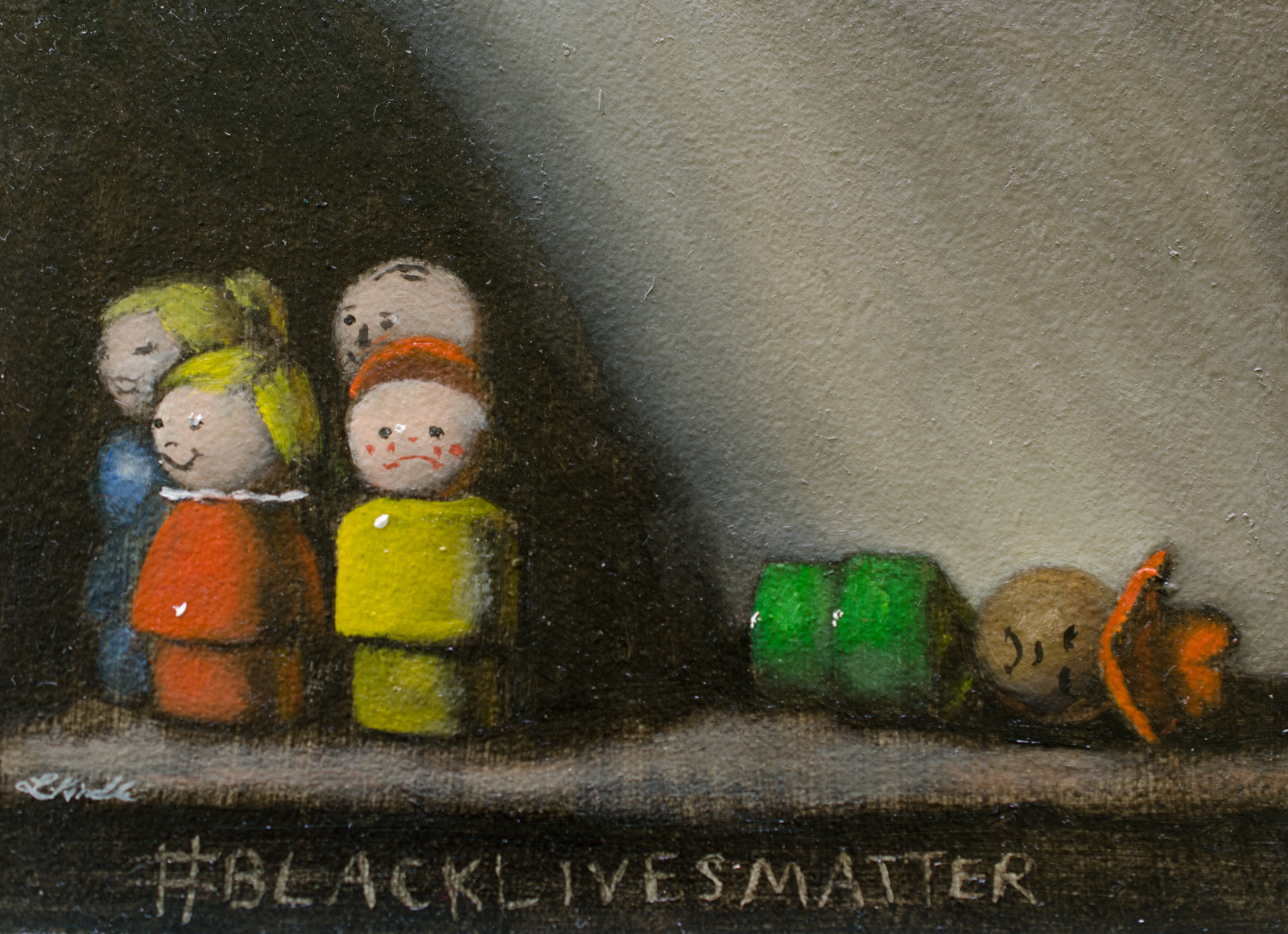 #blacklivesmatter 1, oil on board, from the collection of Melissa and Renee Amator