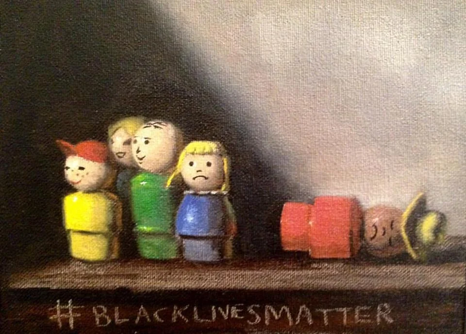 #blacklives matter 2, oil on canvas mounted on board, 5x7" commissioned by Carol Reed (guest blog-post contributor!)
