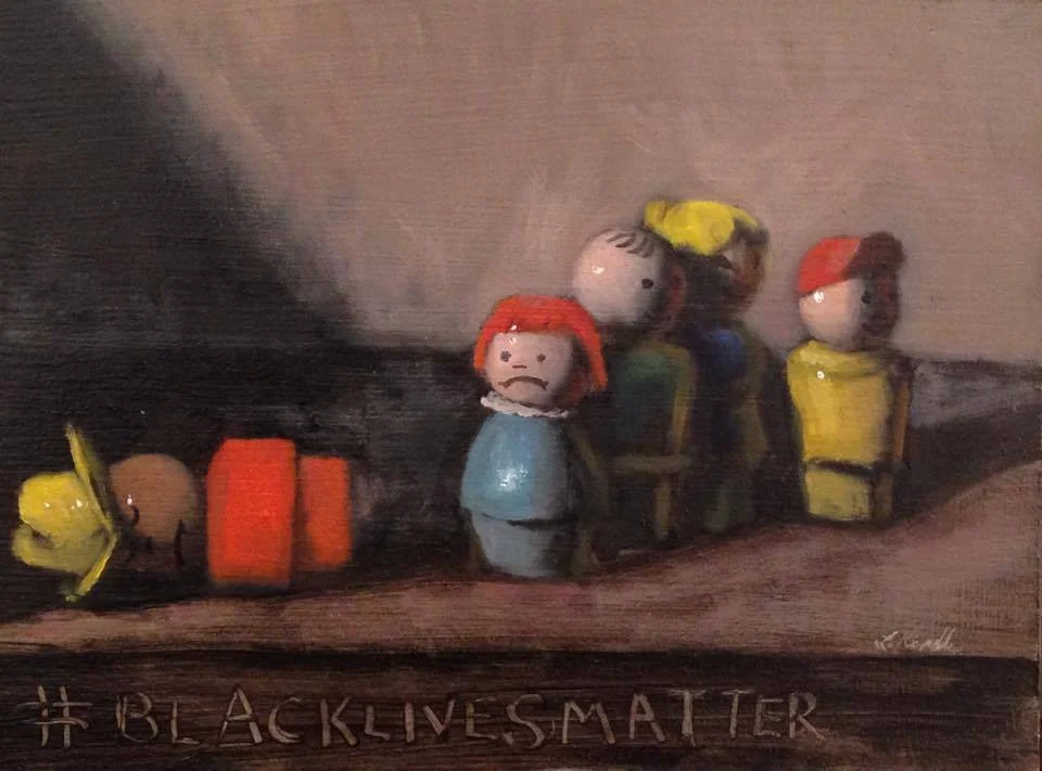 #blacklivesmatter 4, oil on board, 5x7", commissioned by Karen Neuman (owner of Nature's Way health food store in Easton)
