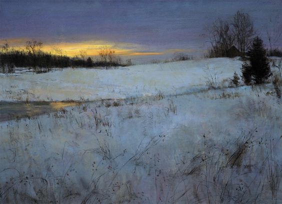 " Winter Afterglow " by Peter Fiore, oil on linen