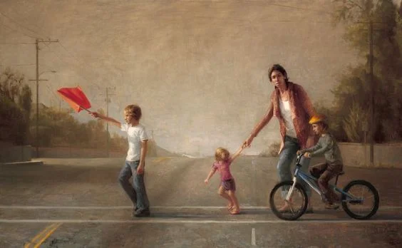 "Street Crossing," painting by Zoey Frank