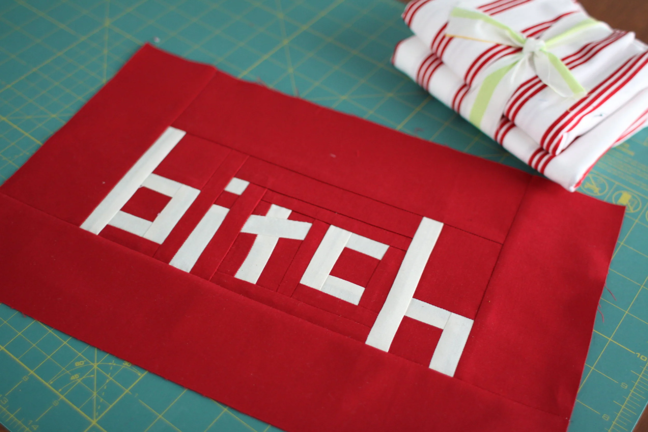 Work-in-progress on the "Bitch" quilt... 