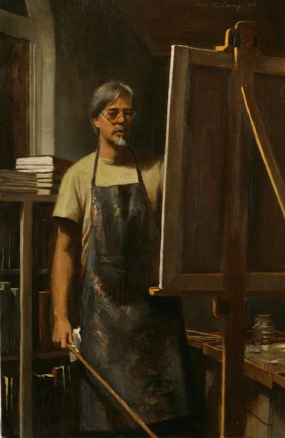 Self portrait by Warren Chang, oil on canvas