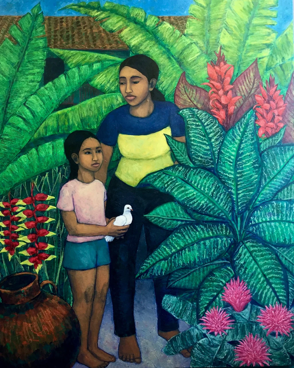 "La Colomba", acrylic, oil and pastel on canvas, 48x60, 2016