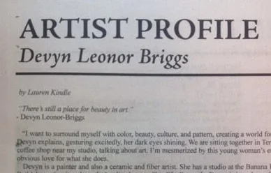 I wrote this blog post for the "Artist Profile" article for the June 2017 issue of The Easton Irregular .