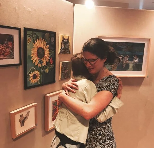 Patti gives me a hug at the end of the night!