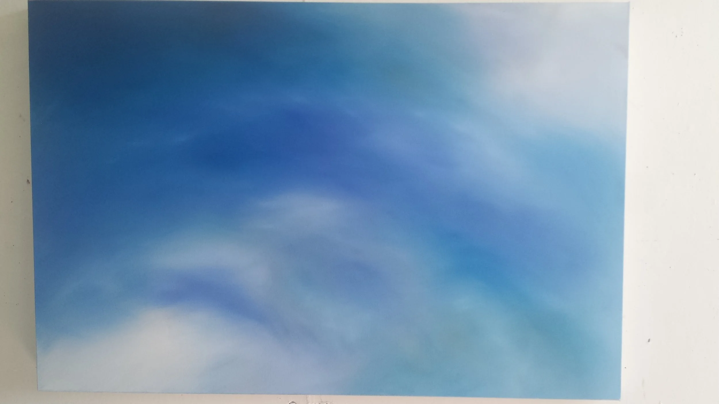 "Blue Clouds" 24x35" oil painting by Gina Piazza $200