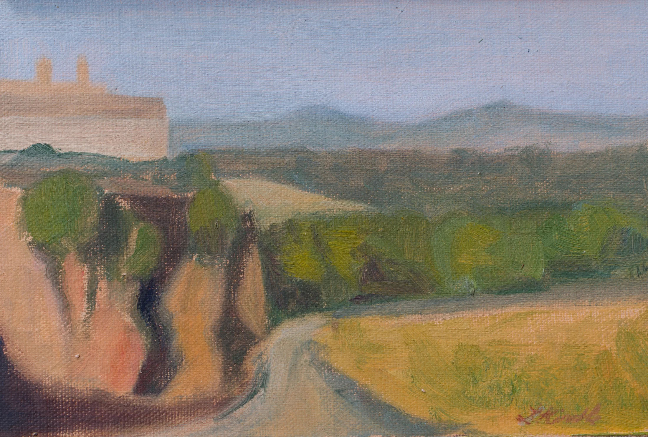 "Iera Sera" (yesterday evening) oil on linen mounted on board, 4x6" unframed $50 