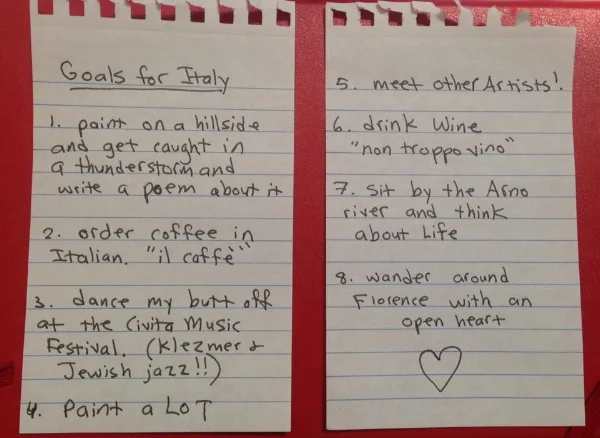 I met all the goals except #3. Because I was at a very fun dinner party and didn't want to leave. Oh, and #1 didn't happen because there was no thunderstorm, but I did write a lot of poems ...