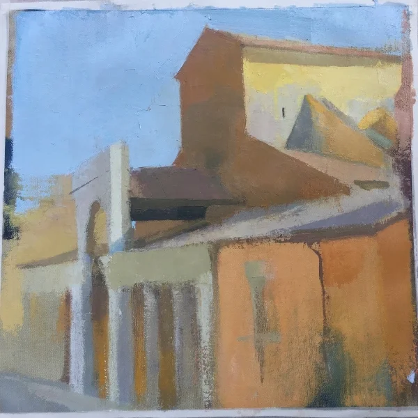 Here is a painting Kristen did of the Duomo, the lovely church in the center of Civita. 