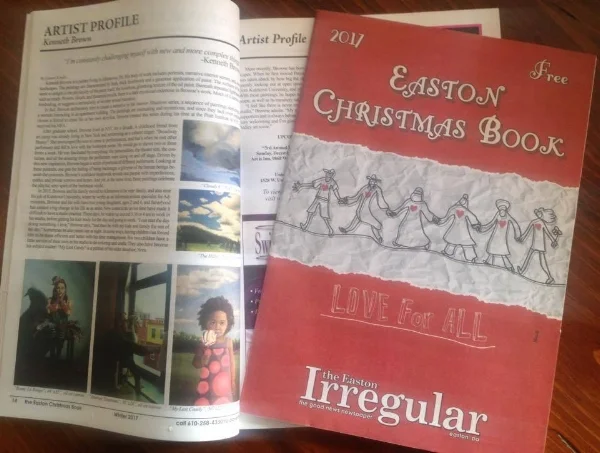 This is my most recent Easton Irregular article. Pick up the Christmas edition of the Easton Irregular downtown today! I write the regular "Artist Profile" column, and I also publish my articles here on my blog for those of you who can't get a hard copy. Enjoy! For more about this: Published! (Introducing Myself as a Writer)