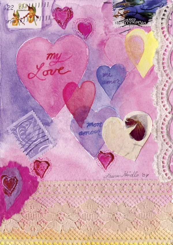 "My Love" collage, 5x7"