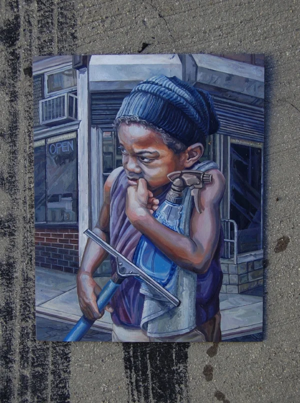 “Hustle”, 16”x20”, oil on panel