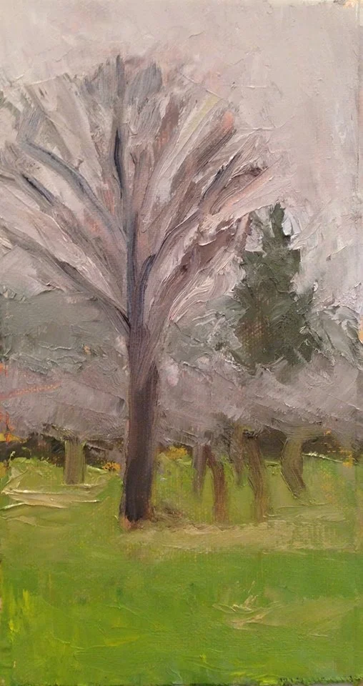 Plum Orchard in the Morning