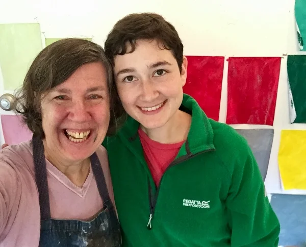 My Mom and the workshop leader, artist Rotem Amizur! (Thanks, Rotem, for making my Mom smile!!)