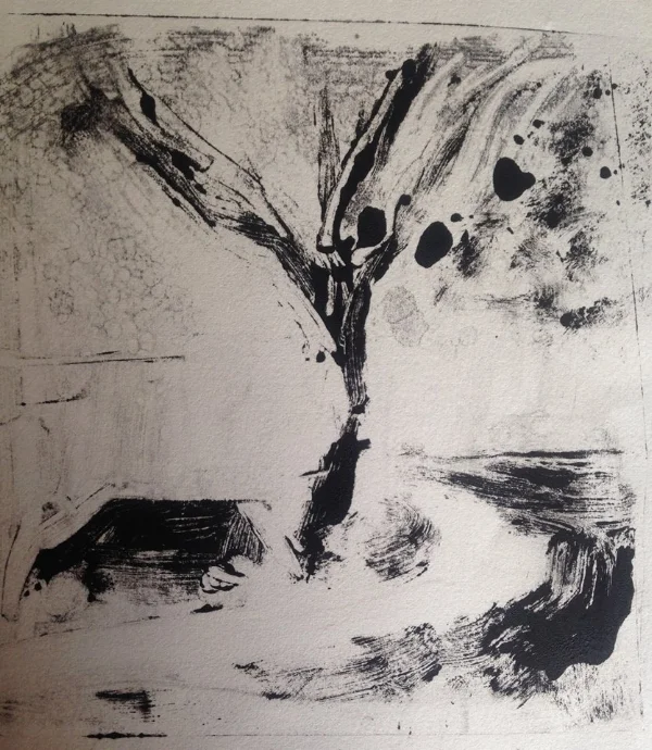 Bend in the driveway. 5x5”