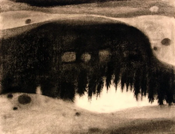 This is an Emily Nelligan monotype. (The other monotypes in this post are mine, from the workshop!)