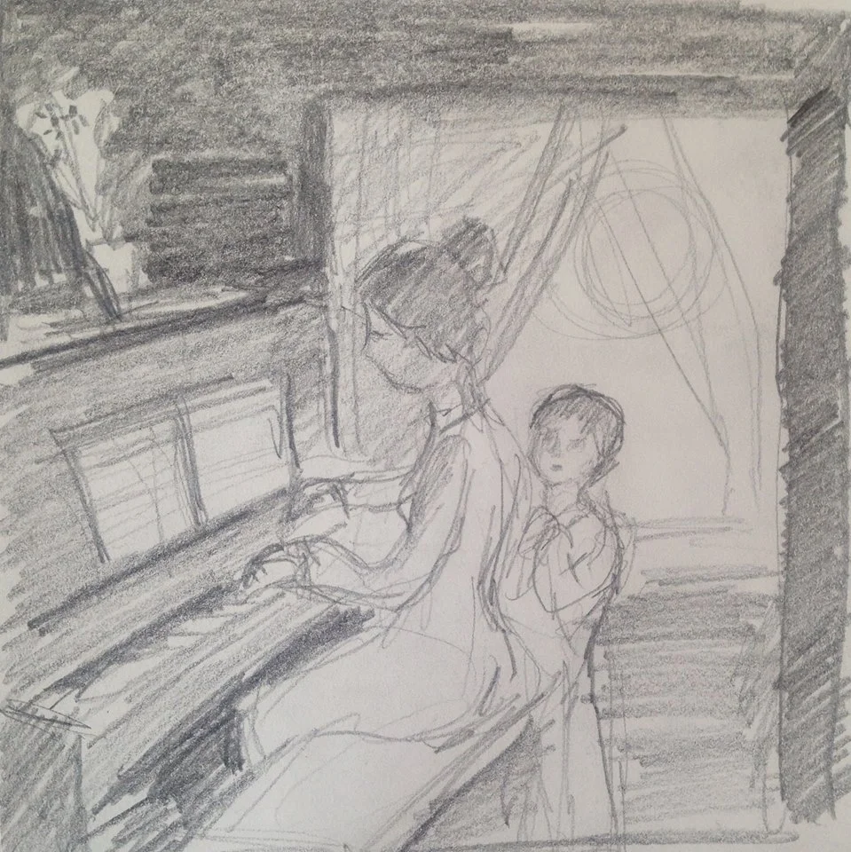 “A Childhood Memory” pencil sketch
