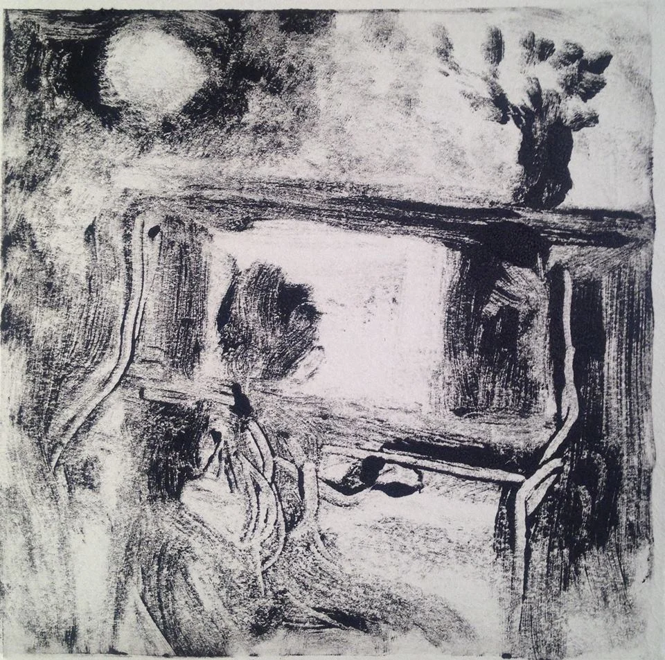 “A Childhood Memory (6)” monotype, 5x5 inches