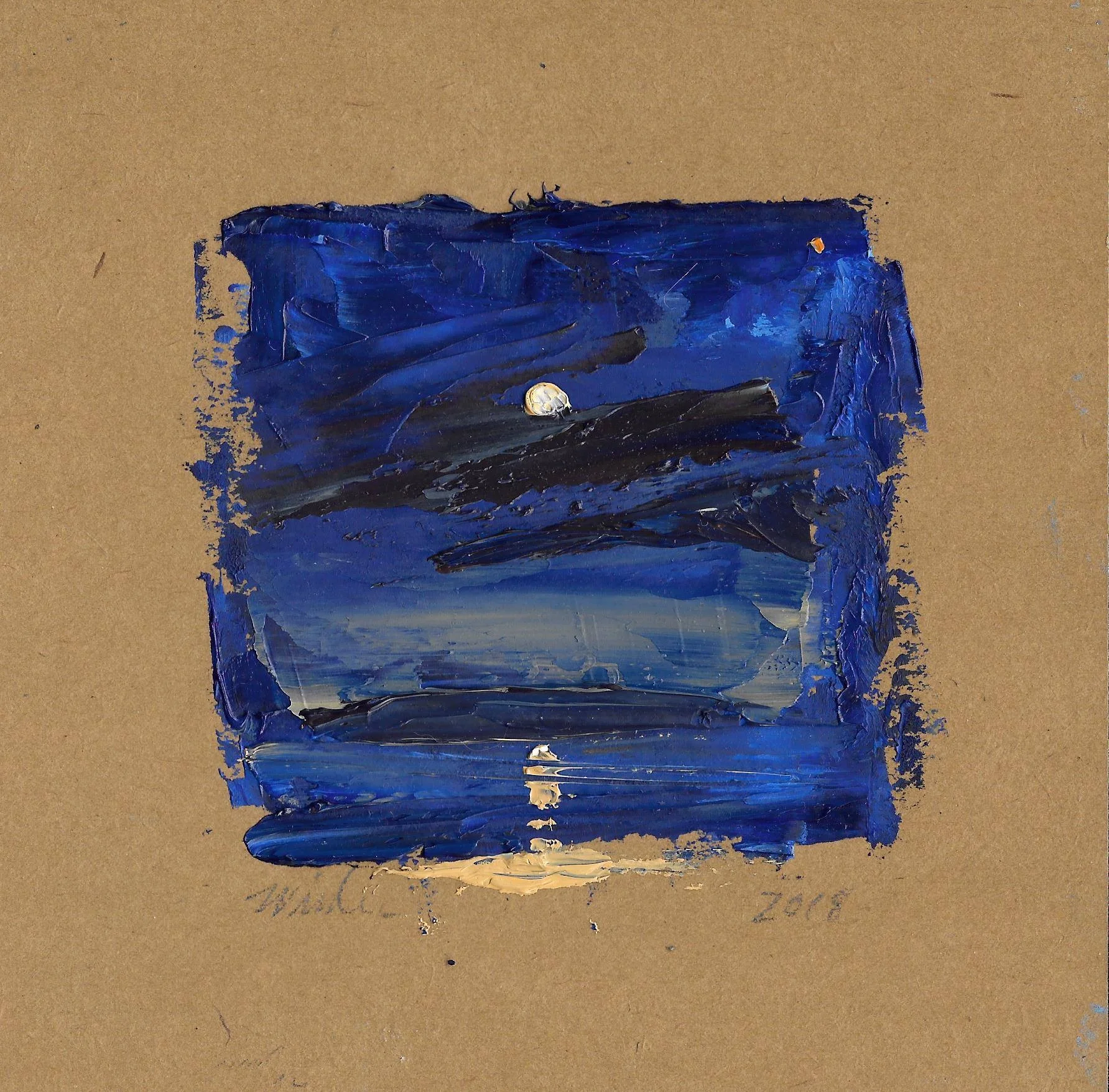 “Eyes Wide Open” oil on paper 4.5 x 4.125 inches