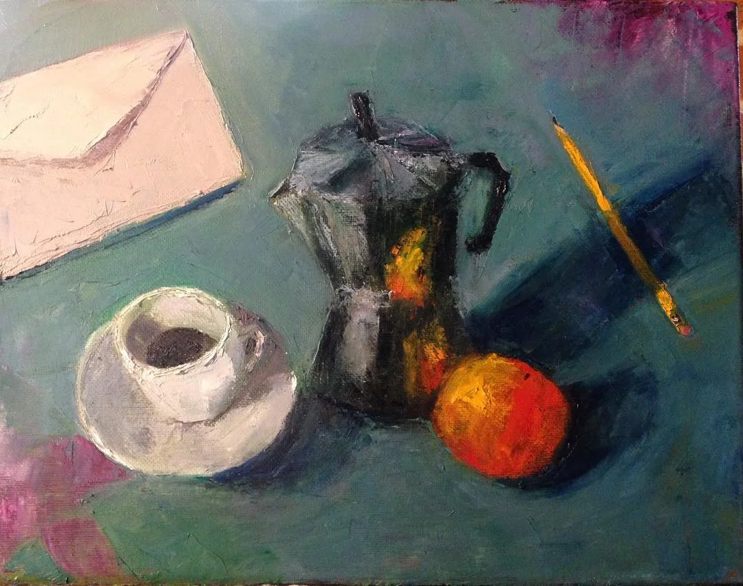 “Volevo scriverti lettere…” (I wanted to write you letters…) oil on canvas, 11x14 inches