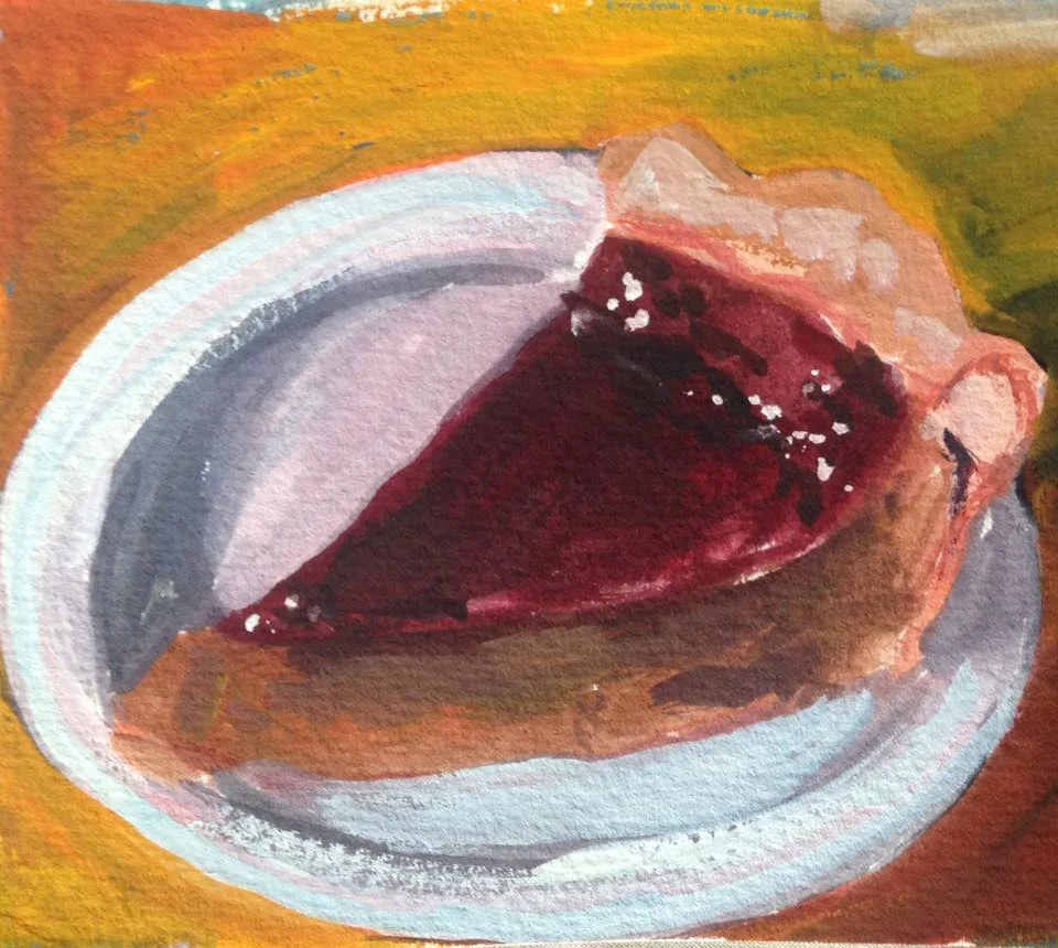 “Honey Pie” gouache on paper, 4x6 inches, not for sale