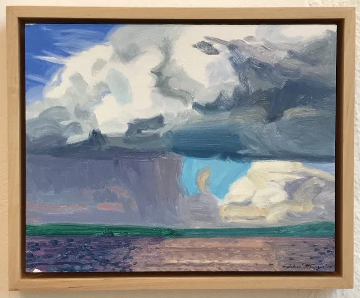 “Storm over Penobscot Bay” 8"x10 inches All paintings include hardwood floater frames hand-made by the artist, as shown here.