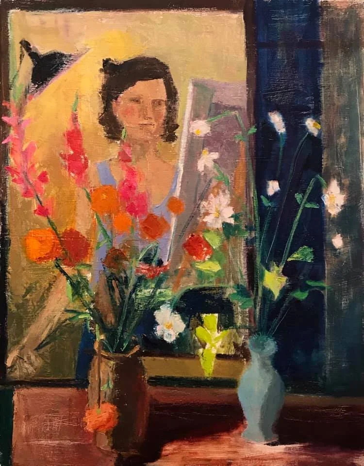 Artist Behind Flowers