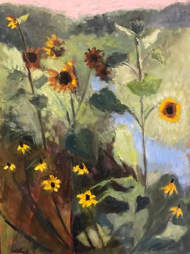Sunflowers on an Overcast Morning