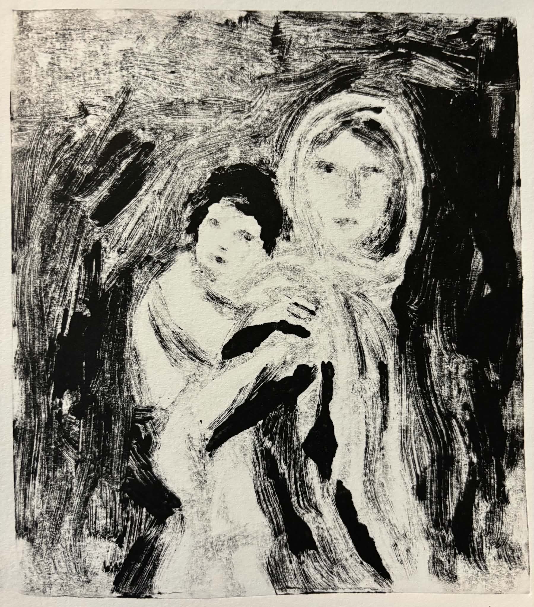 Girl with a toddler on her back
