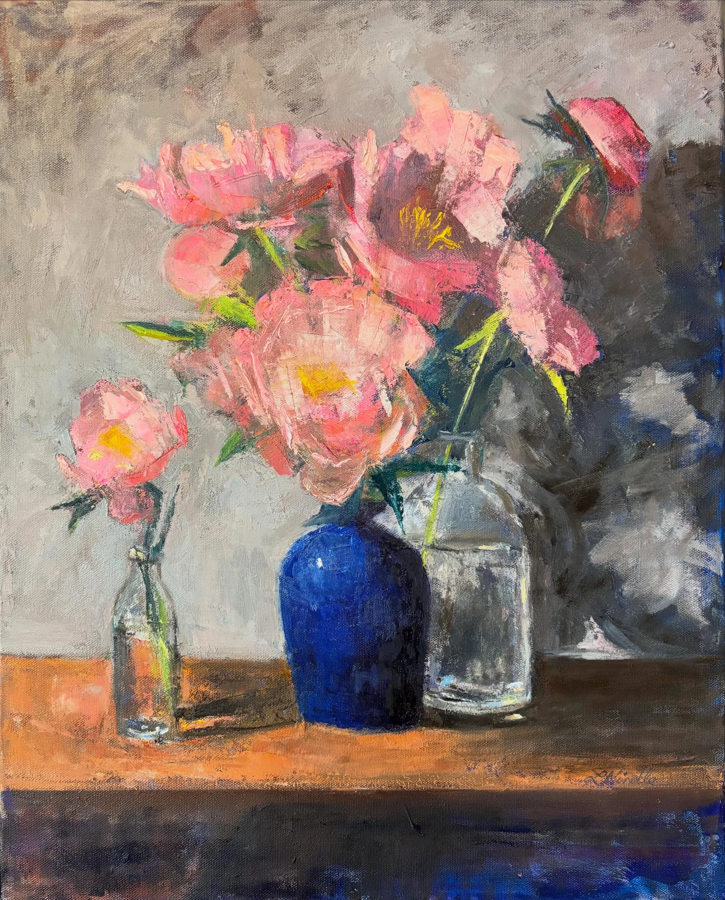 pink peonies and a blue vase.jpg