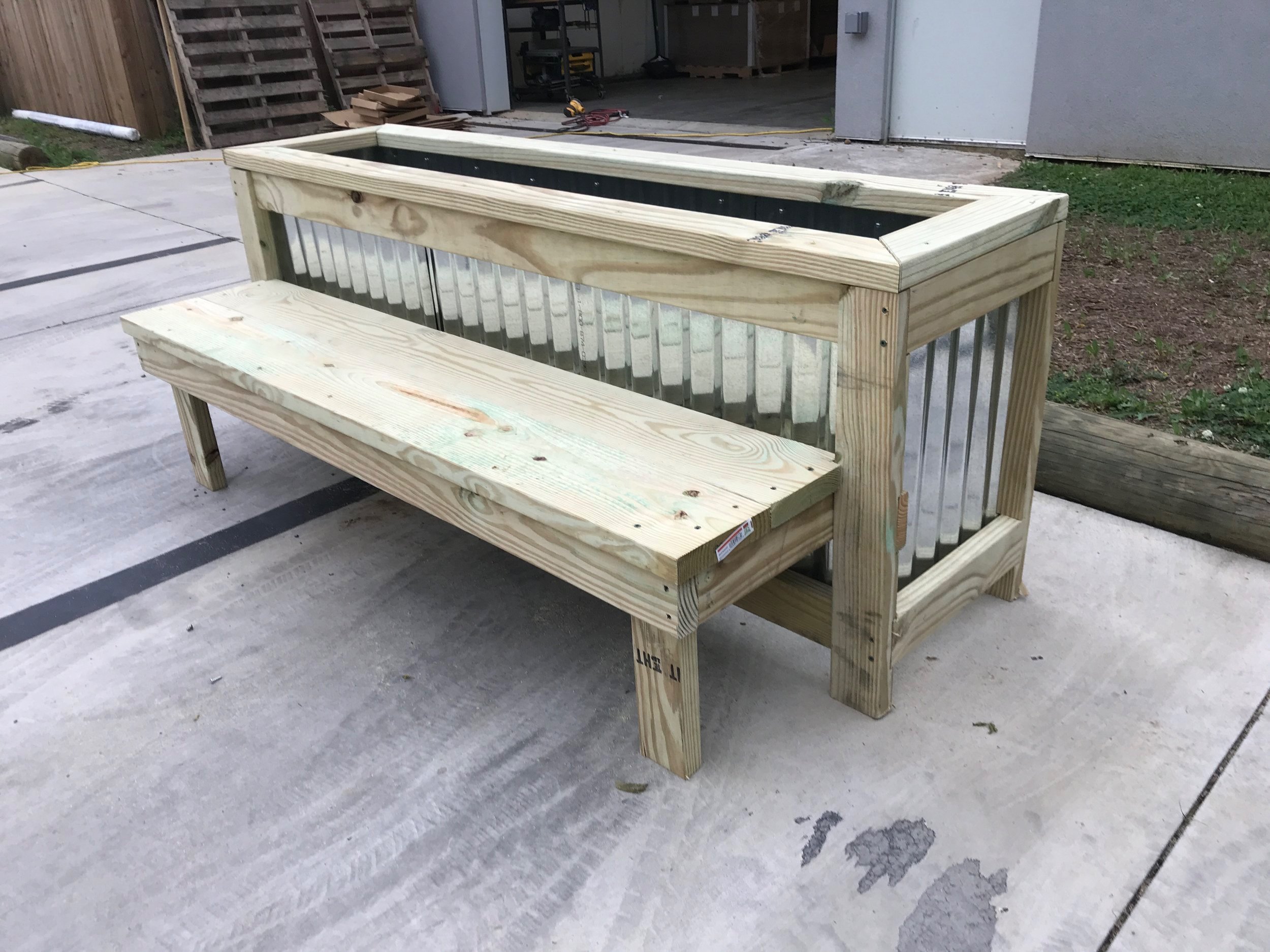 Planter box bench