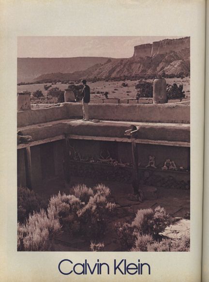 Calvin Klein advertisement shot at Georgia O'Keefe's Ghost Ranch by Bruce Weber.