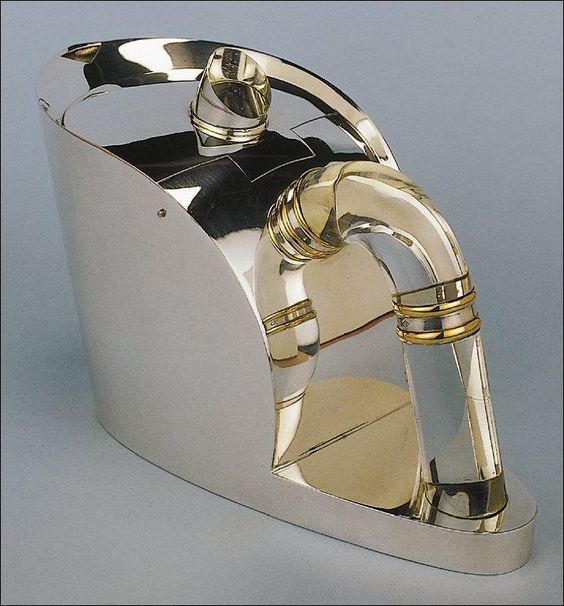 Jean Puiforcat, Teapot, 1938. Silver-gilt and rock crystal.
