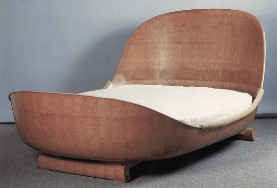 Émile-Jacques Ruhlmann, Bed. Amboyna burl wood. Specific year unknown. Pre-1933.